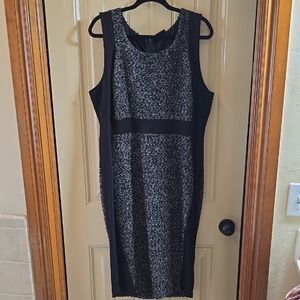 Torrid Black and White Patterned Midi Dress